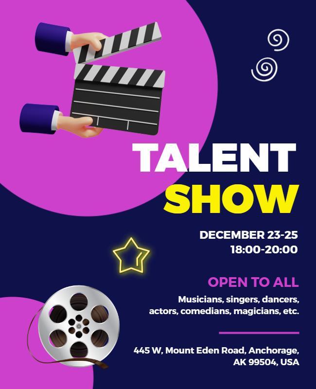 Creative Talent Show Event Invitation Flyer Template