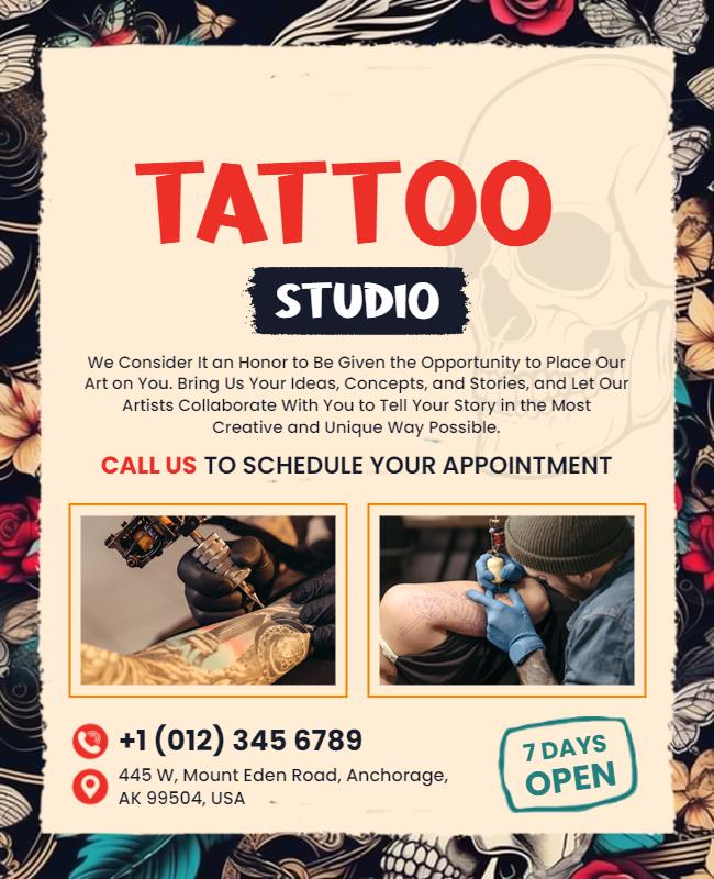 Creative Tattoo Studio Appointment Flyer Template