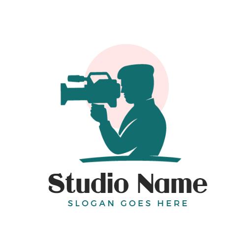 Creative Teal Photography Logo Featuring Videography Elements Logo Template
