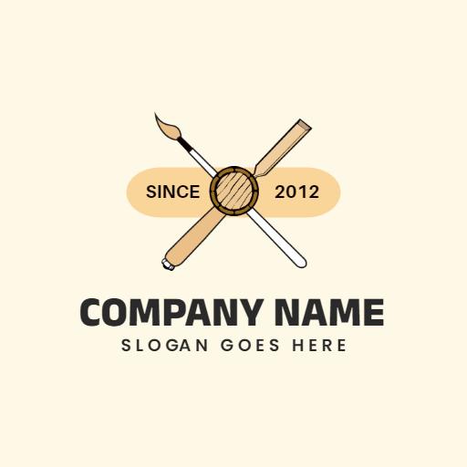 Creative Tools and Paintbrushes Showcase for Workshop Logo Template