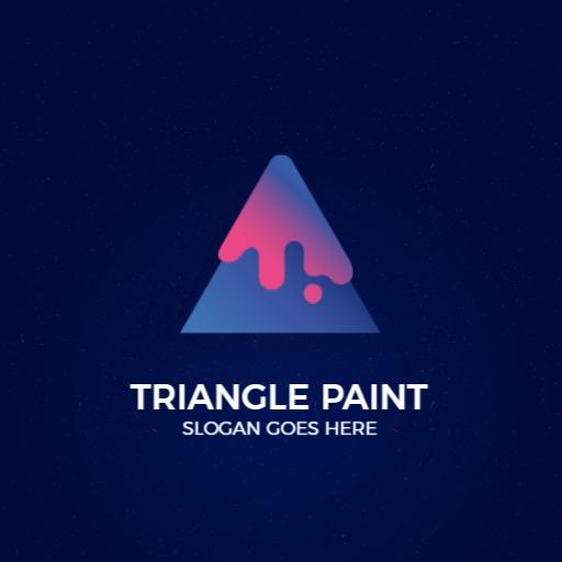 Creative Triangle Design with Colorful Paint Theme Logo Template