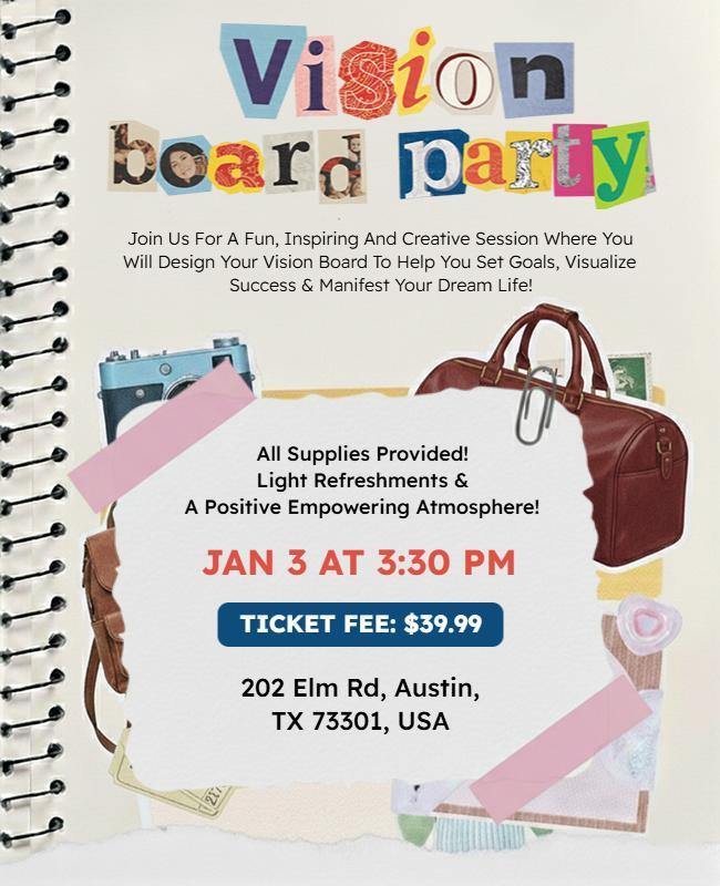 Creative Vision Board Party Flyer Template