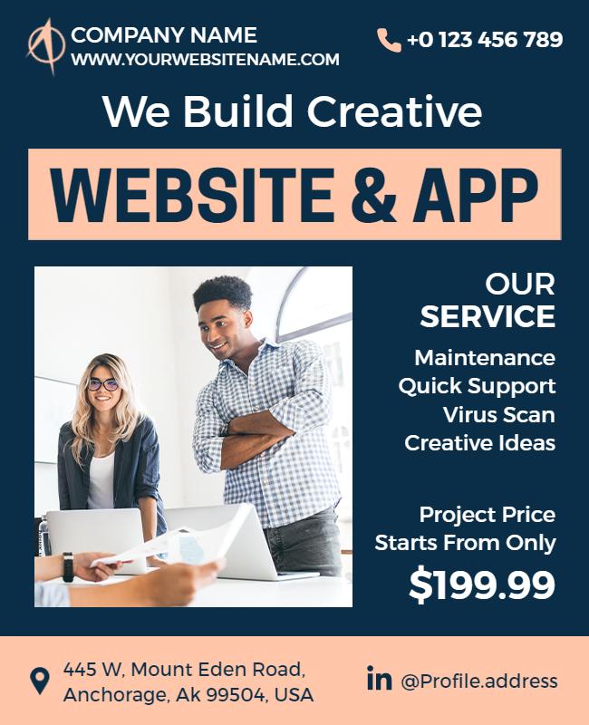 Creative Website and App Development Flyer Template