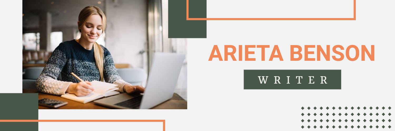 Creative Writer Showcasing Talent with Elegant Pastel Twitter Banner Template