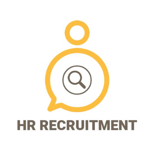 Creative Yellow and Gray Design for HR Recruitment Logo Template