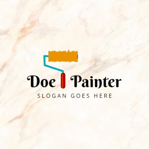Creative Yellow Paint Roller Design for Professional Painting Logo Template