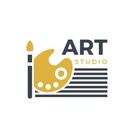 Creative Yellow Palette and Brush Celebrate Art Studio Logo Template