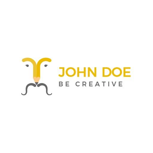 Creative Yellow Pencil Design Celebrating Artistic Expression Logo Template