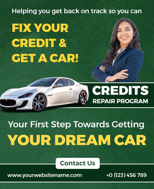 Credit Repair and Car Financing Flyer Template