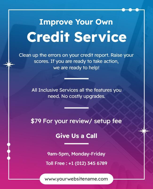 Credit Repair and Improvement Services Flyer Template