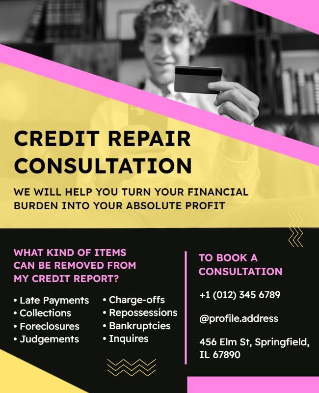 Credit Repair Consultation Service Flyer Template