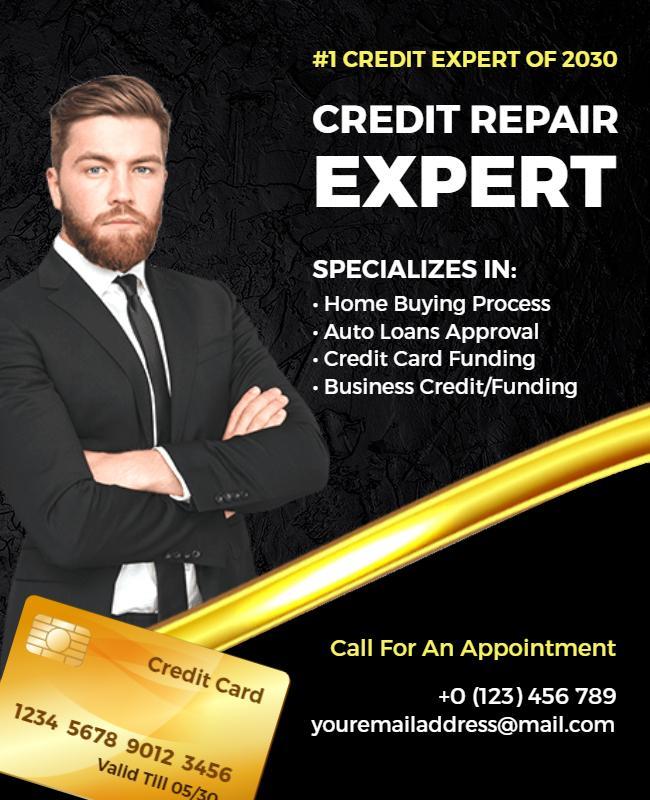 Credit Repair Services Advertisement Flyer Template