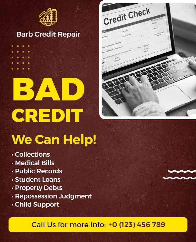 Credit Repair Services Assistance Flyer Template