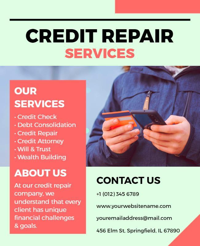 Credit Repair Services Information Flyer Template