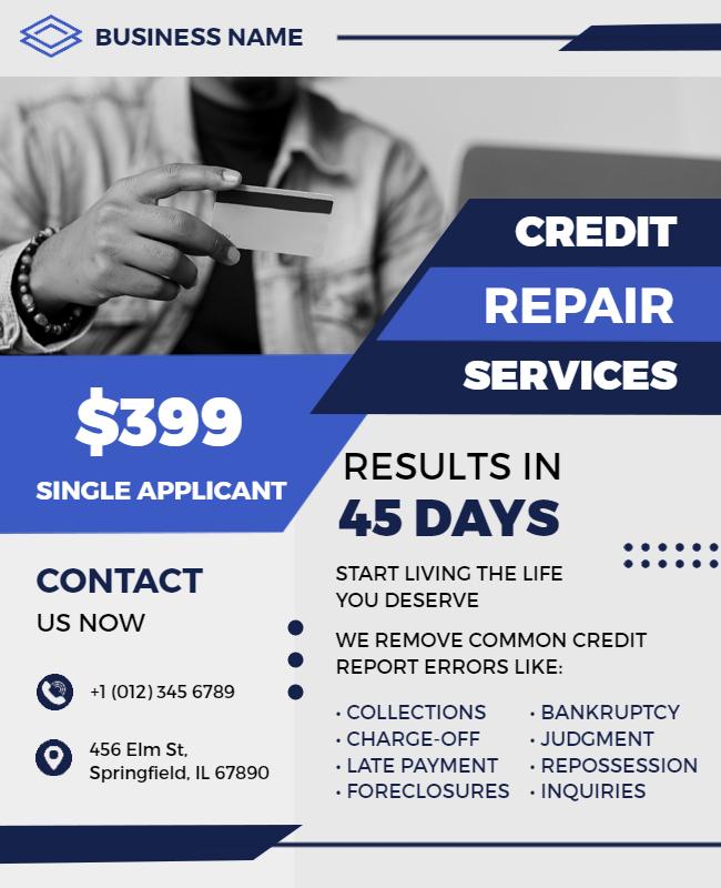 Credit Repair Services Promotion Flyer Template