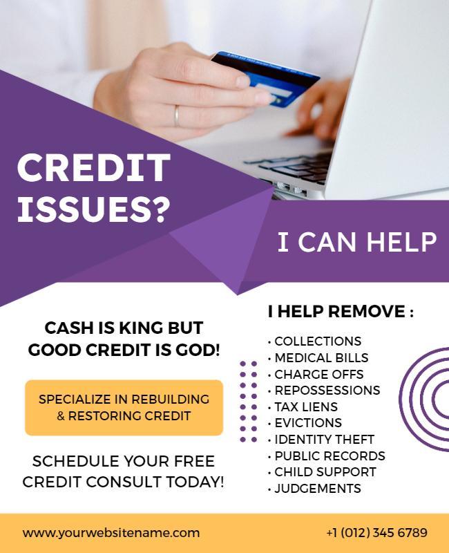 Credit Repair Services Promotional Flyer Template