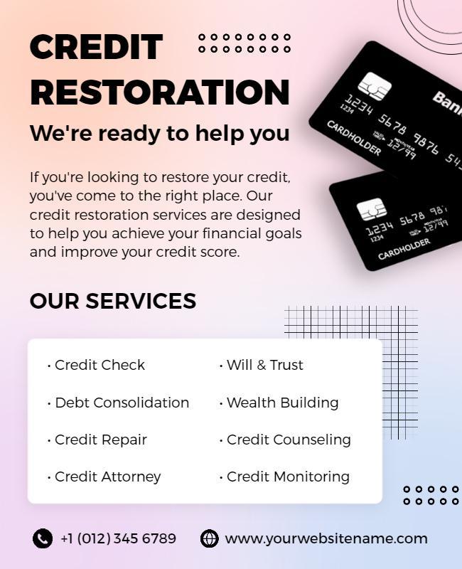 Credit Restoration Financial Services Flyer Template