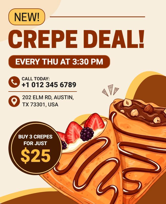 Crepe Deal Promotional Flyer Template