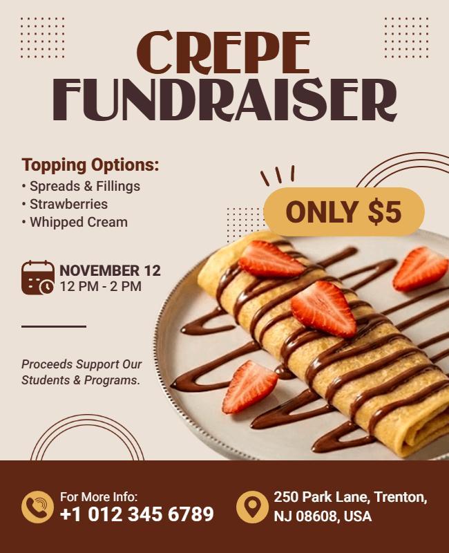 Crepe Fundraiser Event Flyer Template