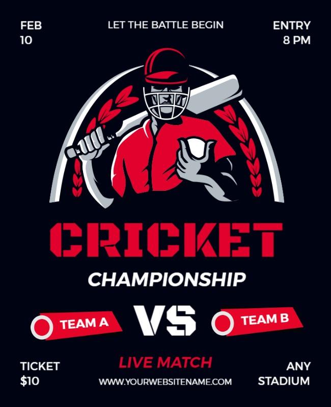 Cricket Championship Flyer Template