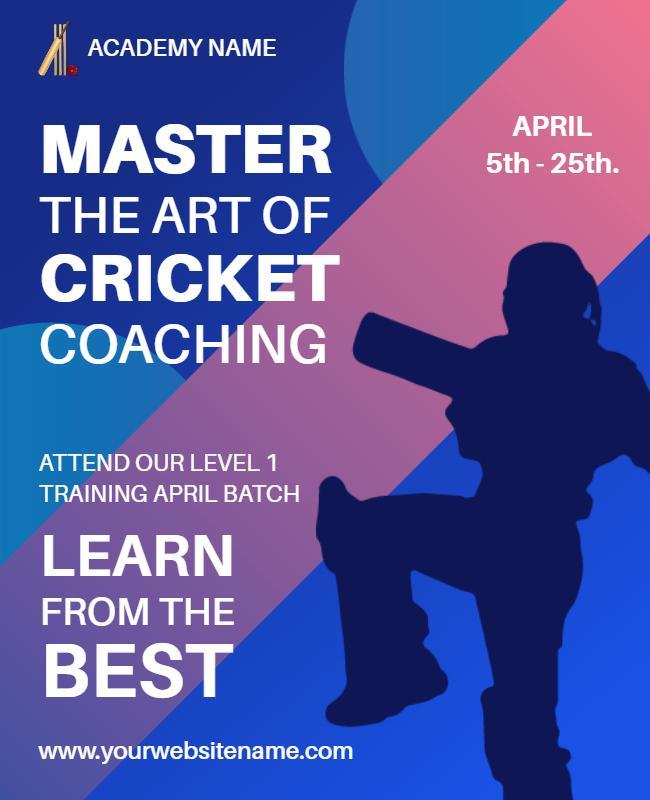 Cricket Coaching Training Program Flyer Template