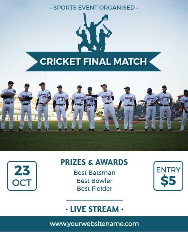 Cricket Final Match Flyer Template