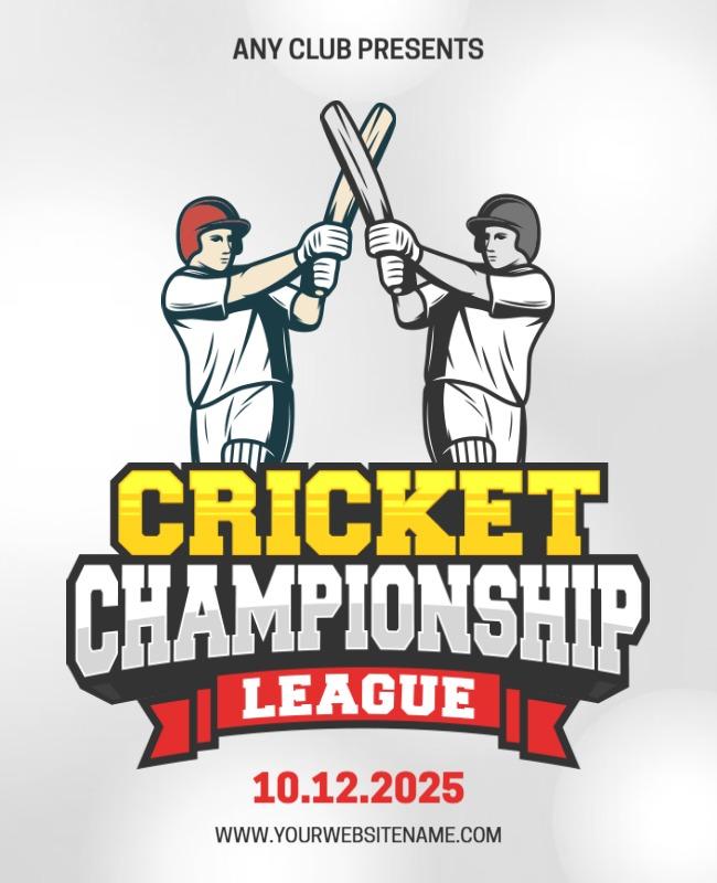 Dynamic Sports-Themed Cricket Championship League Flyer Template