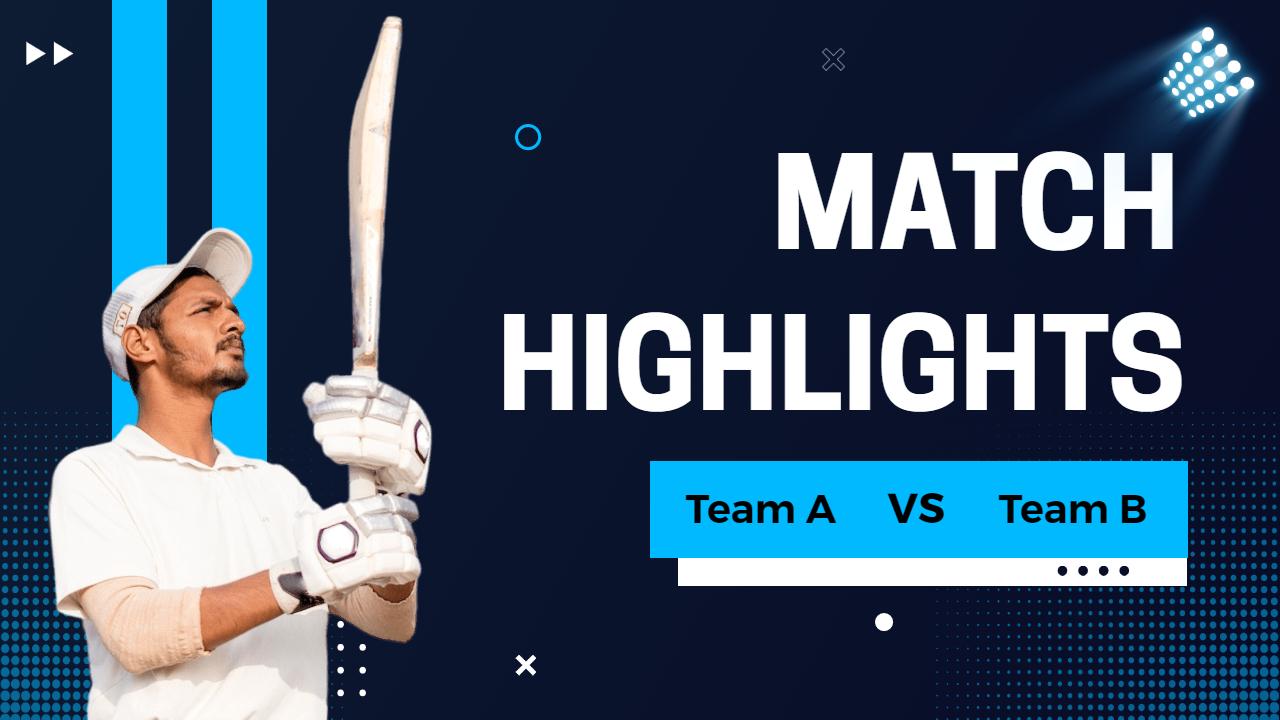 Cricket Match Highlights Team A VS Team B YouTube Thumbnail Template