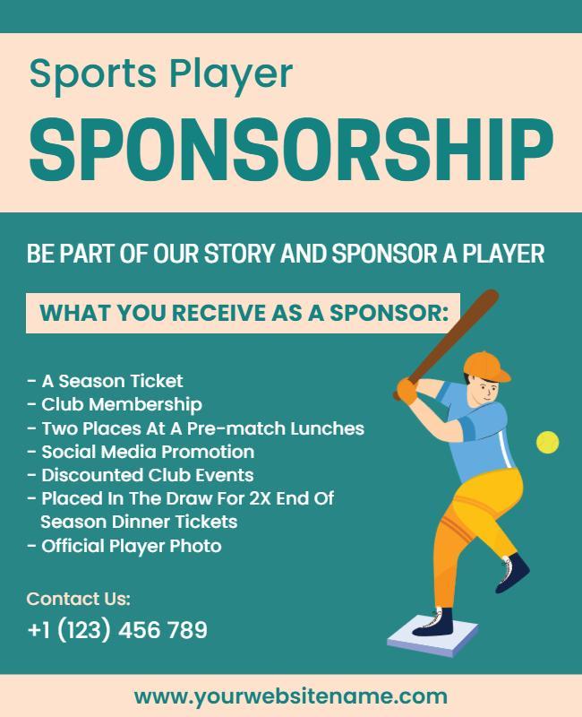 Cricket Player Sponsorship Promotion Flyer Template