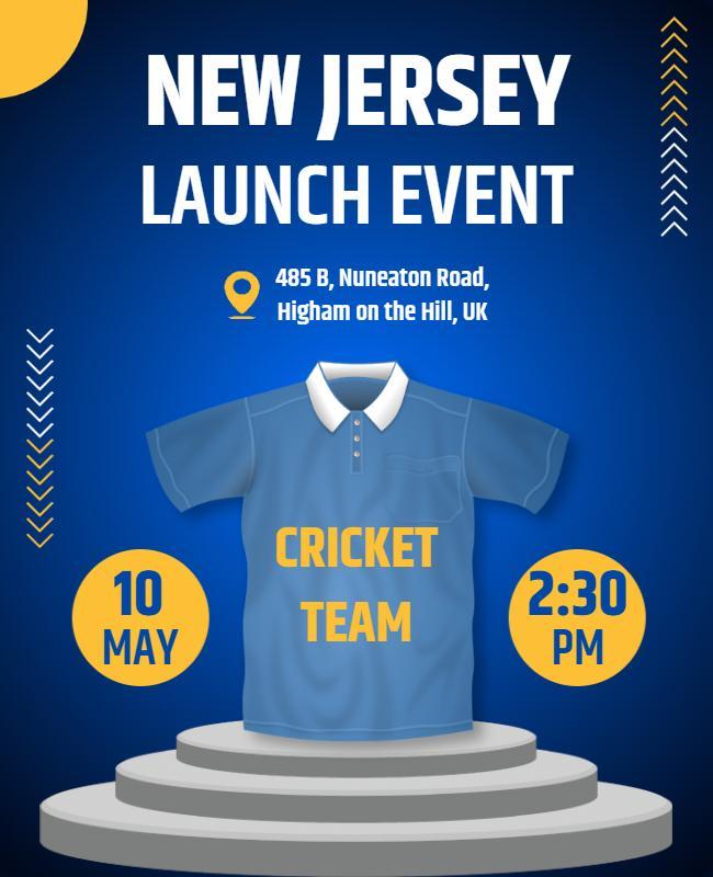 Cricket Team Jersey Launch Event Flyer Template