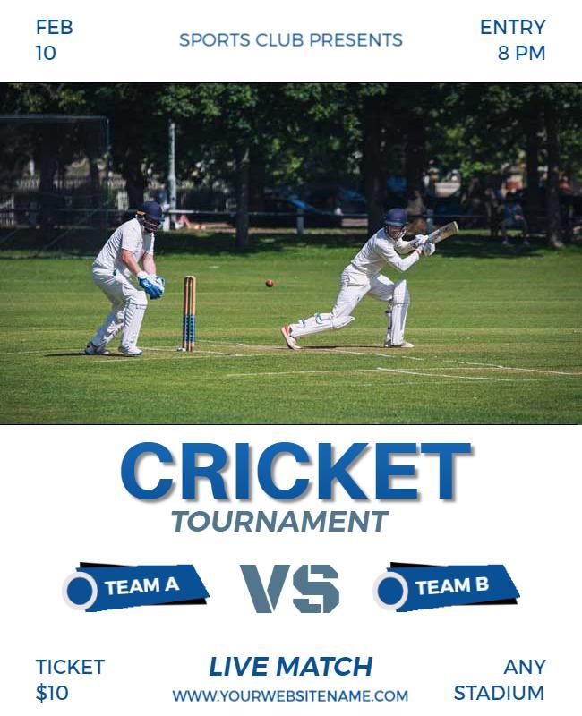 Cricket Tournament Flyer Template