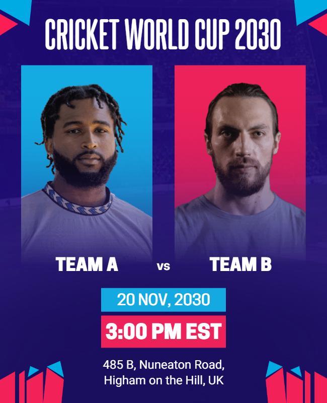 Cricket World Cup Match Event Flyer Template