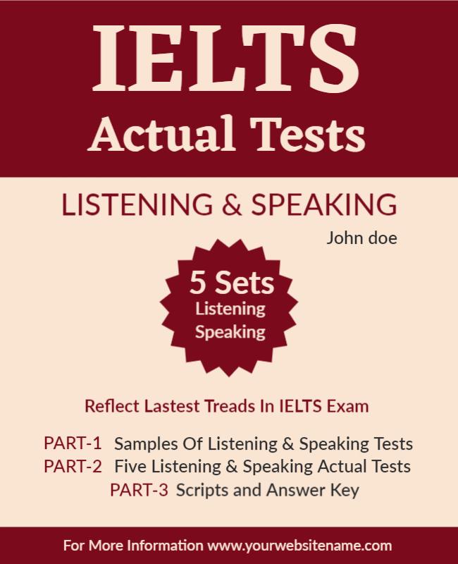 Crimson Academic IELTS Listening and Speaking Tests Flyer Template