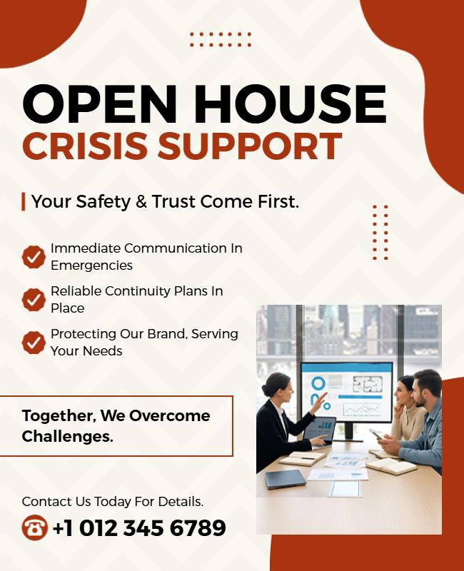 Crisis Support Open House Flyer Template