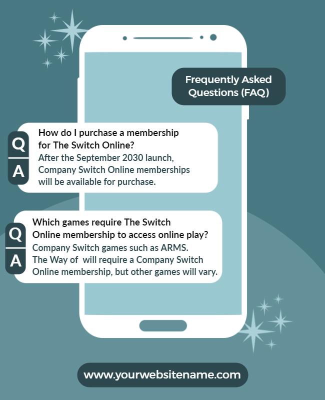 Crisp Modern FAQ Guide for Online Gaming Services Poster Template