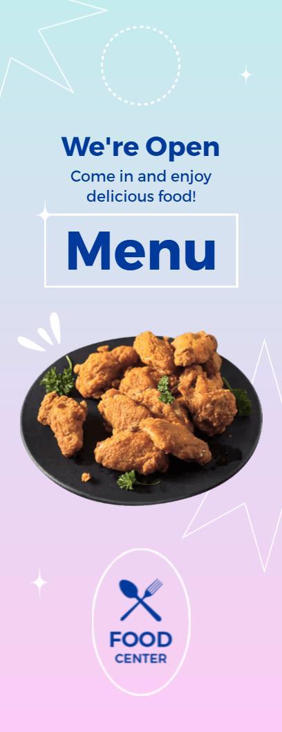 Crispy Chicken and Savory Pasta Selections Door Hanger Menu Template