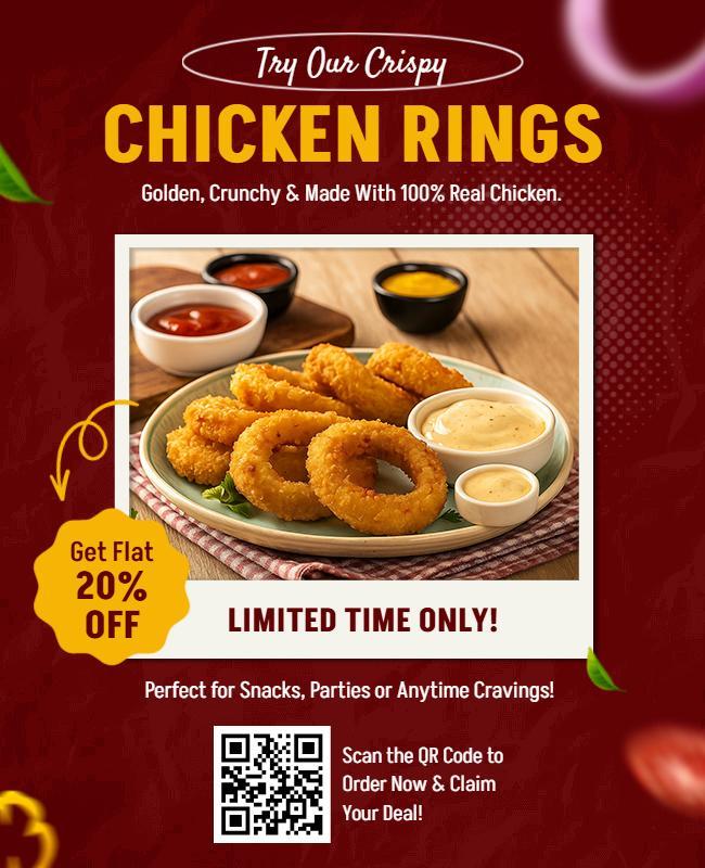 Crispy Chicken Rings Snack Promotion Flyer Template