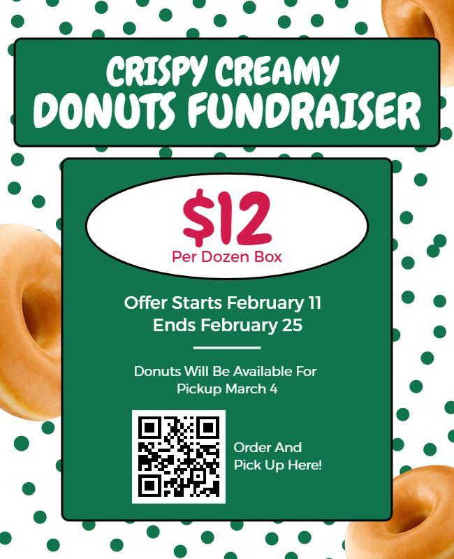 Crispy Creamy Donuts Fundraiser Flyer Template