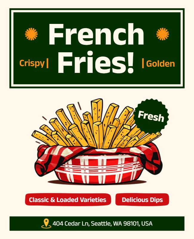 Crispy French Fries Promotional Flyer Template