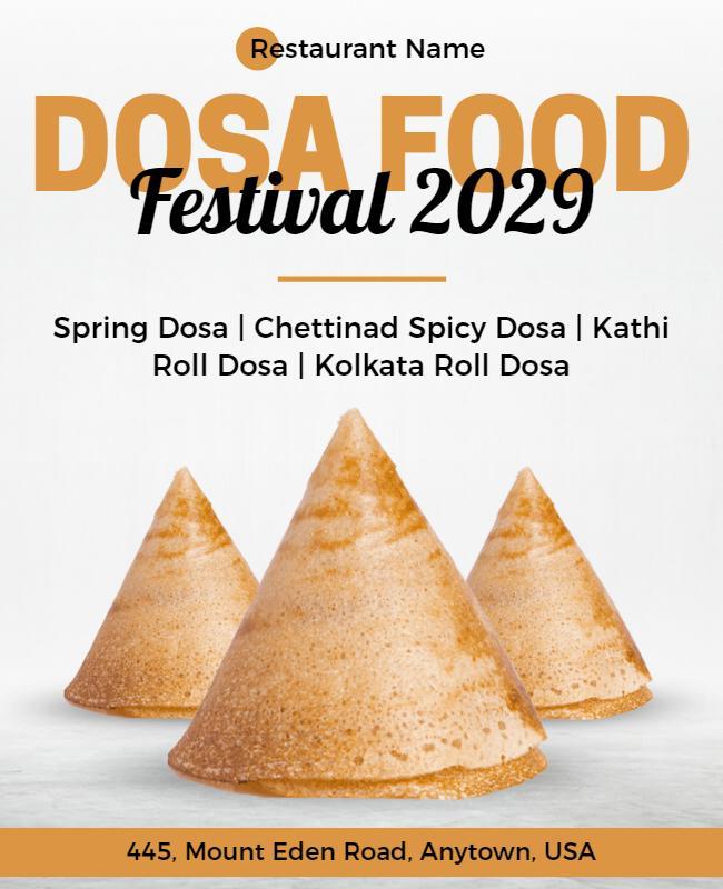 Crispy Golden Dosa Food Festival Celebration Flyer Template