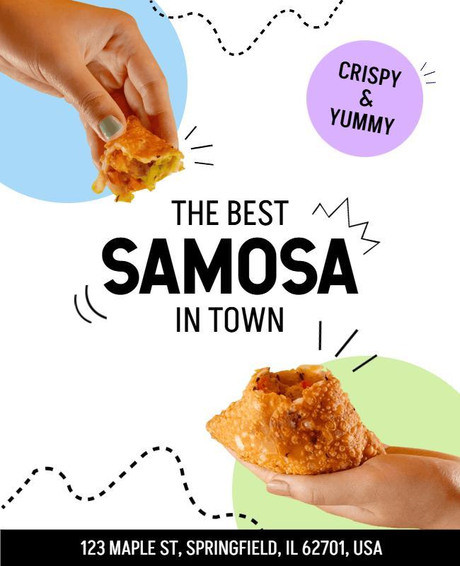 Crispy Samosa Restaurant Promotion Flyer Template