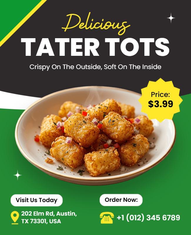 Crispy Tater Tots Food Promotion Flyer Template