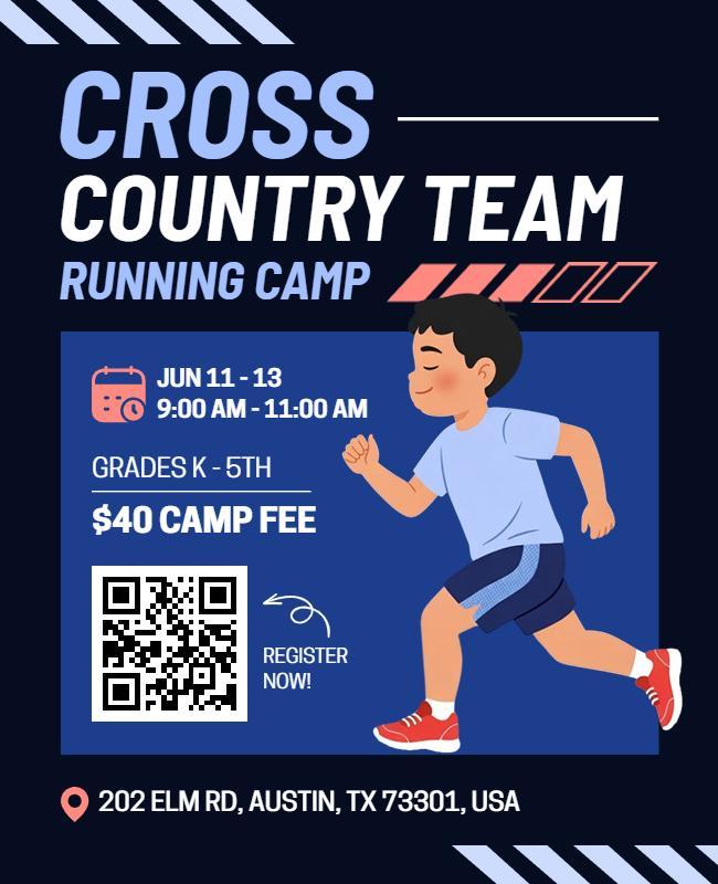 Cross Country Running Camp Event Flyer Template
