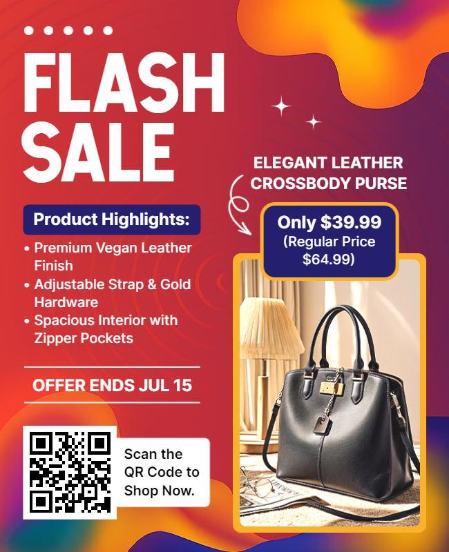 Crossbody Leather Bag Product Sale Advertisement Flyer Template