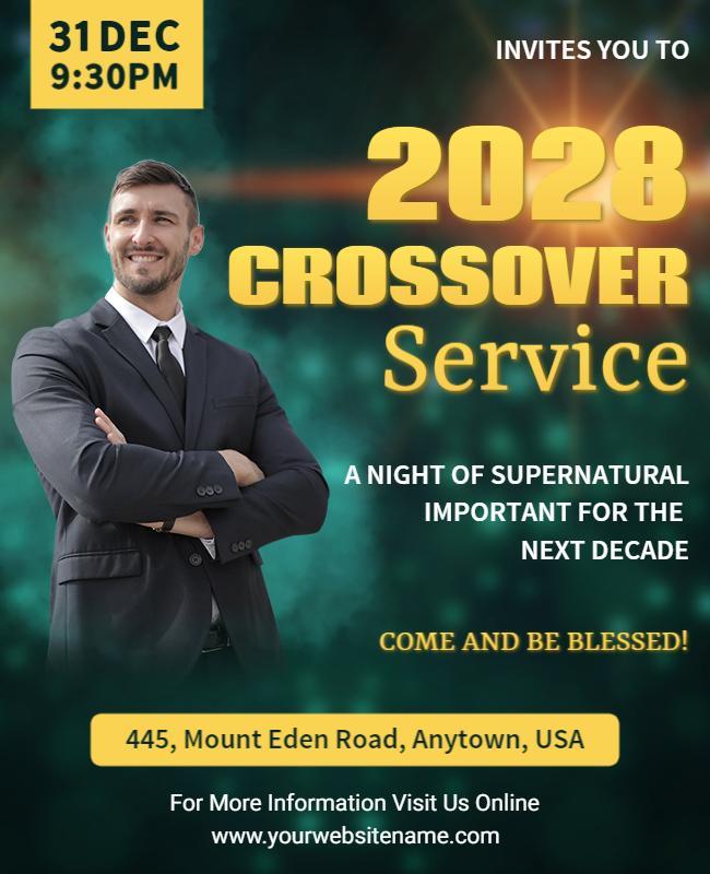 Crossover Service Religious Event Flyer Template