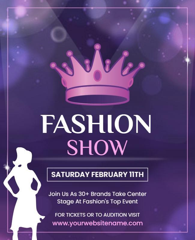 Crown Themed Fashion Show Event Flyer Template