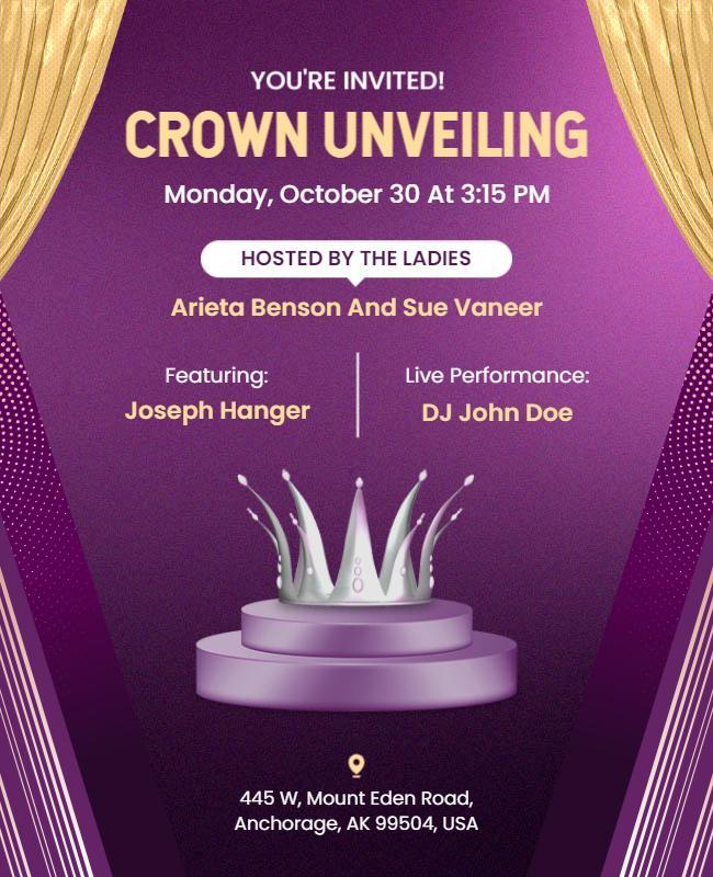 Crown Unveiling Event Invitation Flyer Template