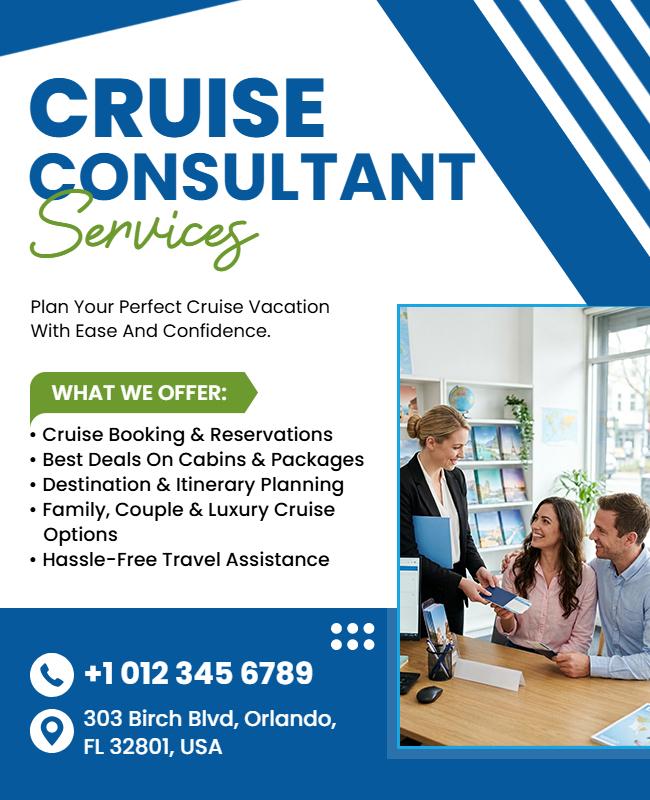 Cruise Consultant Services Promotional Flyer Template