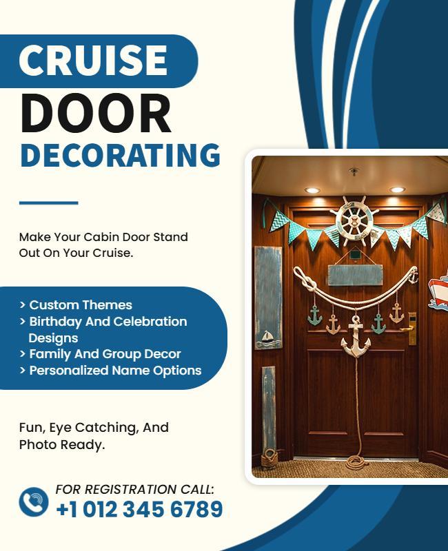Cruise Door Decorating Ideas Flyer Template