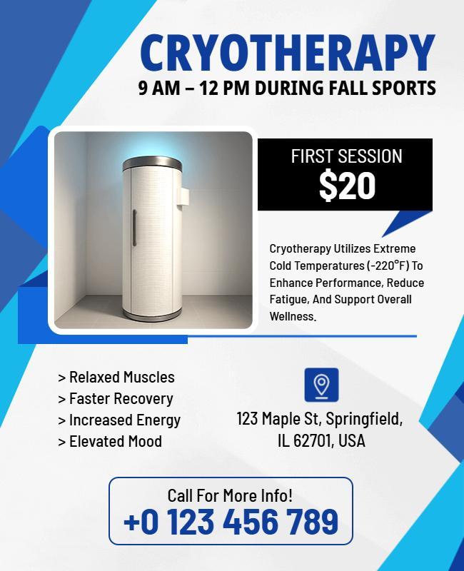 Cryotherapy Wellness Promotion Flyer Template